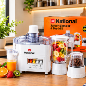 National 3-in-1 Juicer Blender & Dry Mill – NP-109