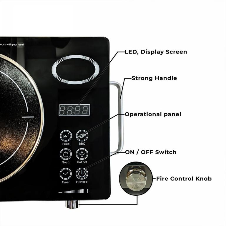 Electric Infrared Ceramic Cooker3500W - Touch Operated Induction Hot Plate with Timer, Temperature Control, and Waterproof Design-RAF Electric Chula And Stove - Image 4