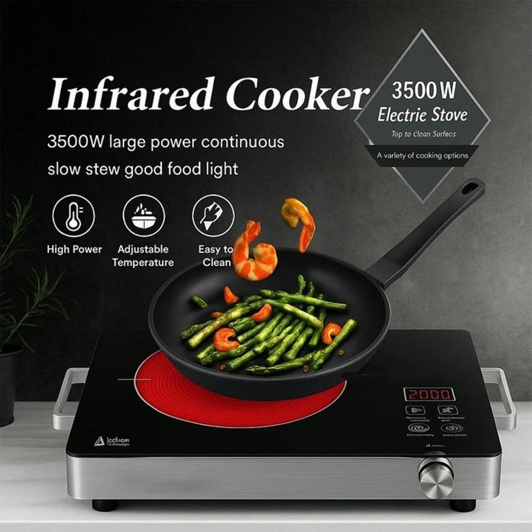 Electric Infrared Ceramic Cooker3500W - Touch Operated Induction Hot Plate with Timer, Temperature Control, and Waterproof Design-RAF Electric Chula And Stove - Image 6